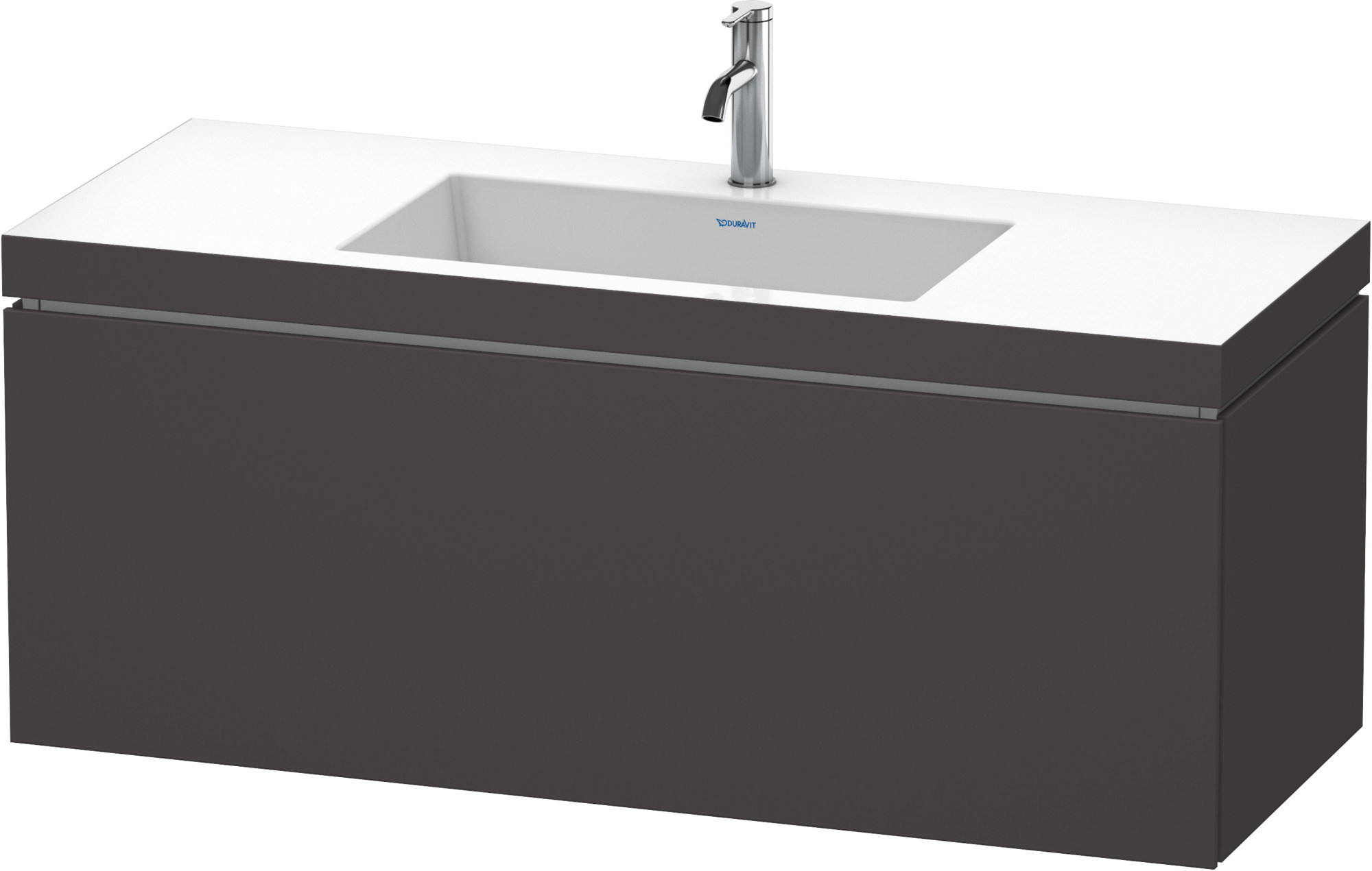 Duravit WTU L-Cube m. Vero Air 500x1200x480mm 1 HL, 1 Auszug, Graphit Supermatt