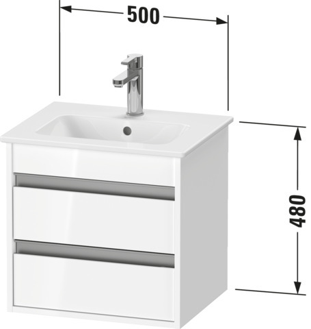 Duravit WTU Ketho 480x500x412mm, 2 Schubk. Graphit Matt
