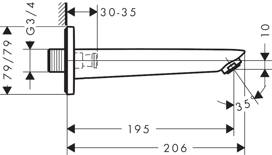 Hansgrohe Wanneneinlauf Logis DN20 chrom 