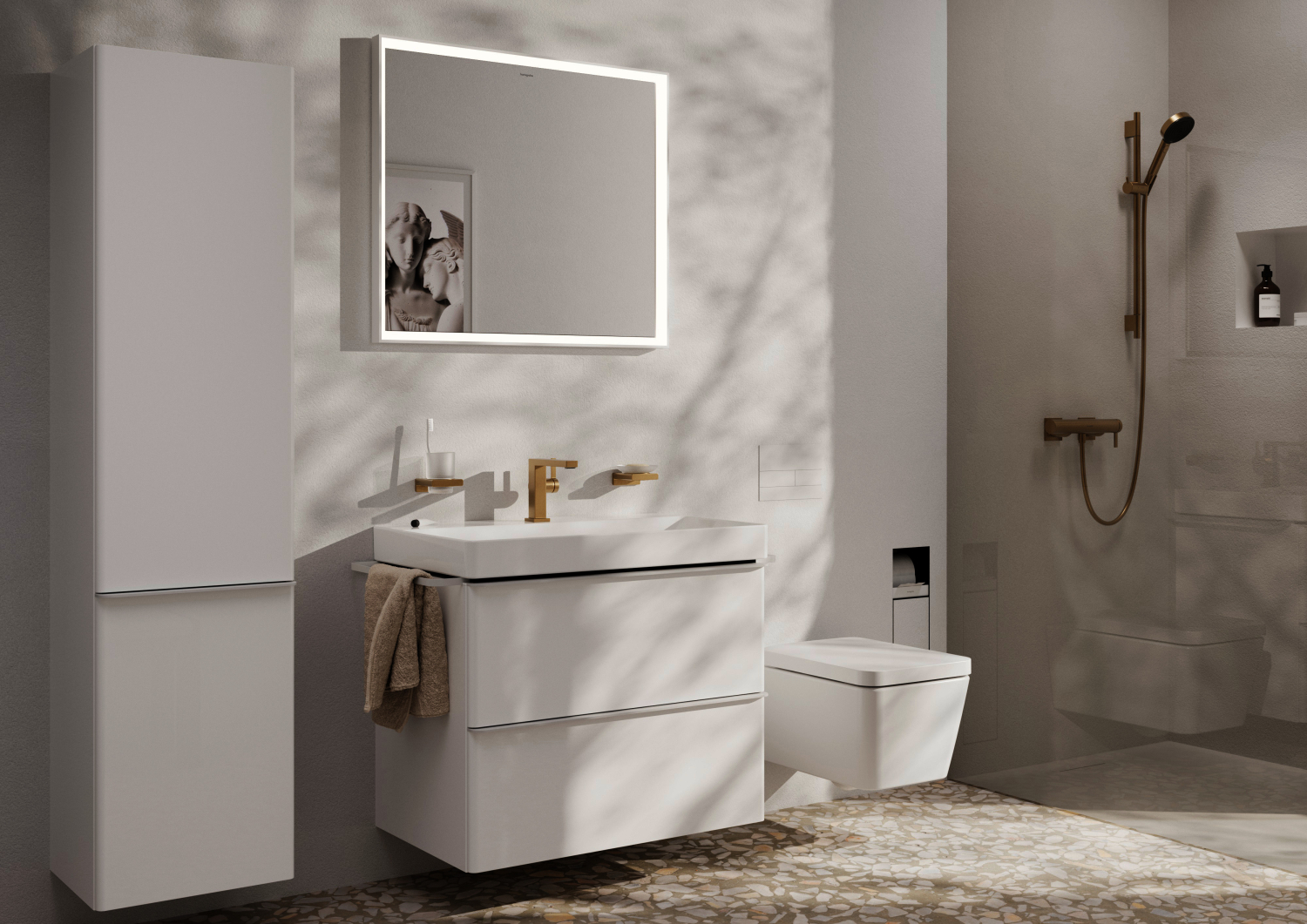 Hansgrohe WTM 110 Tecturis E Fine CoolStart mit Zugstangen-Ablaufgarnitur BBR