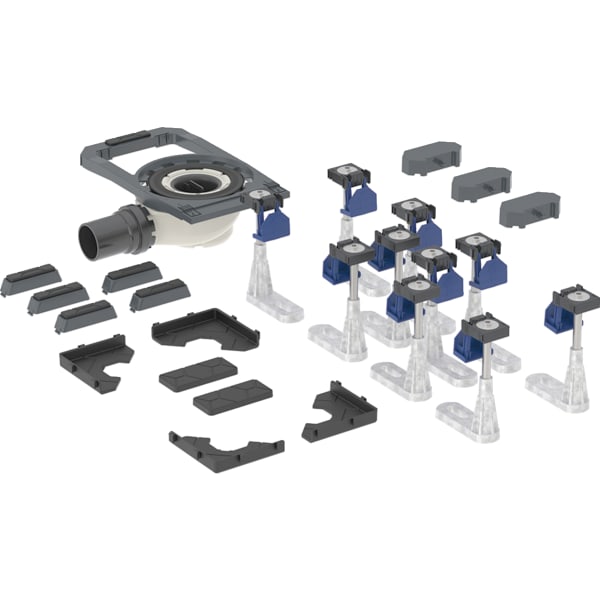 Geberit DW-Abl. m. 10 l Füßen f. CleanFloor30 Duschfläsche integriert, Siphonhöhe 50mm