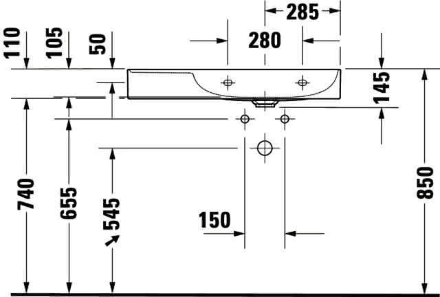 DU Möbel-WT DuraSquare 800mm, Weiß o.ÜL, m.HLB, 1 HL, Becken rechts