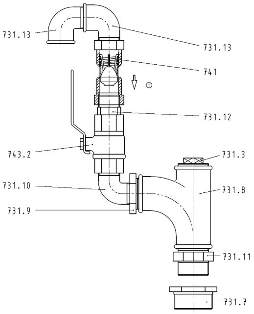 KSB Vakuumbrecher für CK 800 R 1 / DN25, JM 1030 + Z/POM