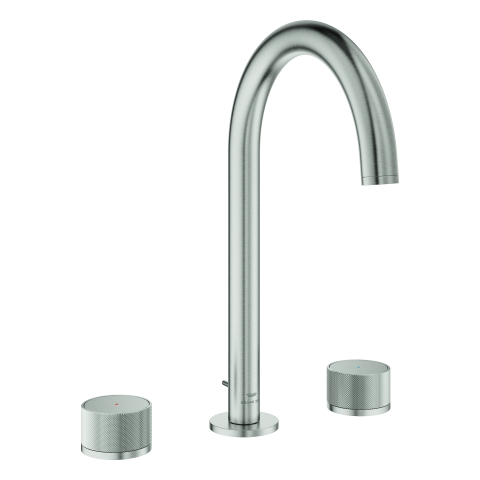 GROHE 3-L-WT-Batterie Atrio Private C. 20595 Knopfbetätigung supersteel