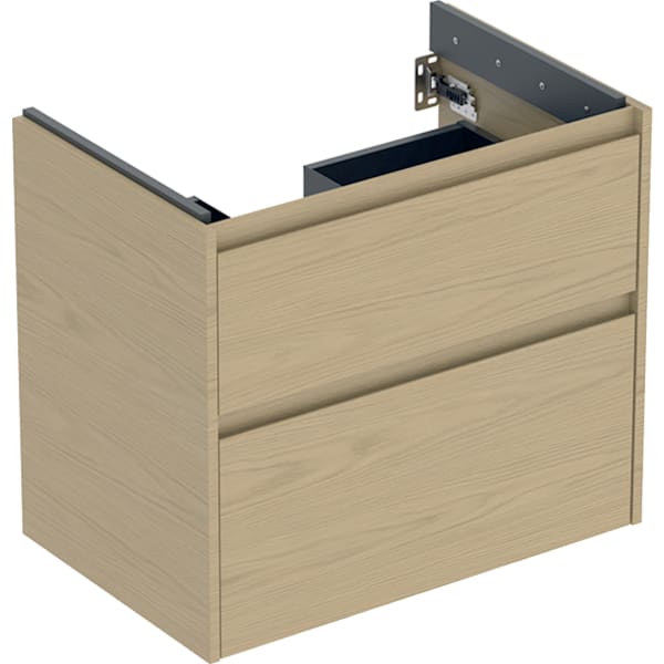 Geberit Renova Plan US f. WT, m. 2 Schubladen 69,3x60,6x44,6cm, Eiche natur