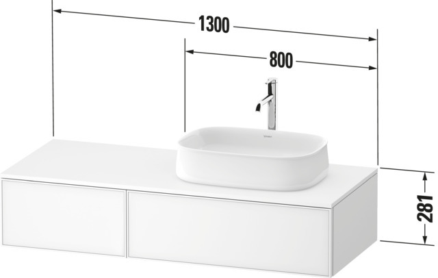 Duravit Konsolen-WTU wh. Zencha 550x1300x281mm Eiche Schwarz/Graphit Sup