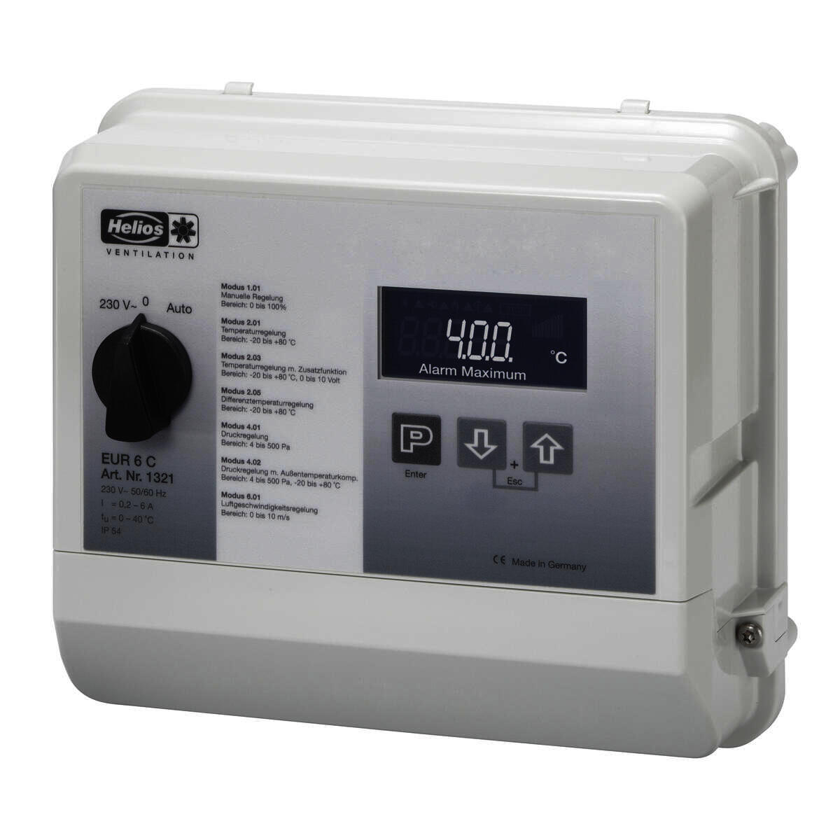 Helios EUR 6 C Universal Regelgerät stufenl. Drehzahlreg.,1-PH,I max. 6,3 A
