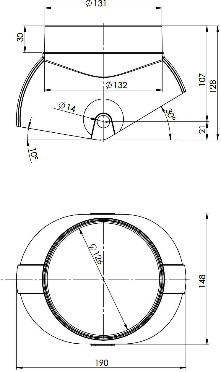 MHG Braas Adapter, DN 80/125 schwarz