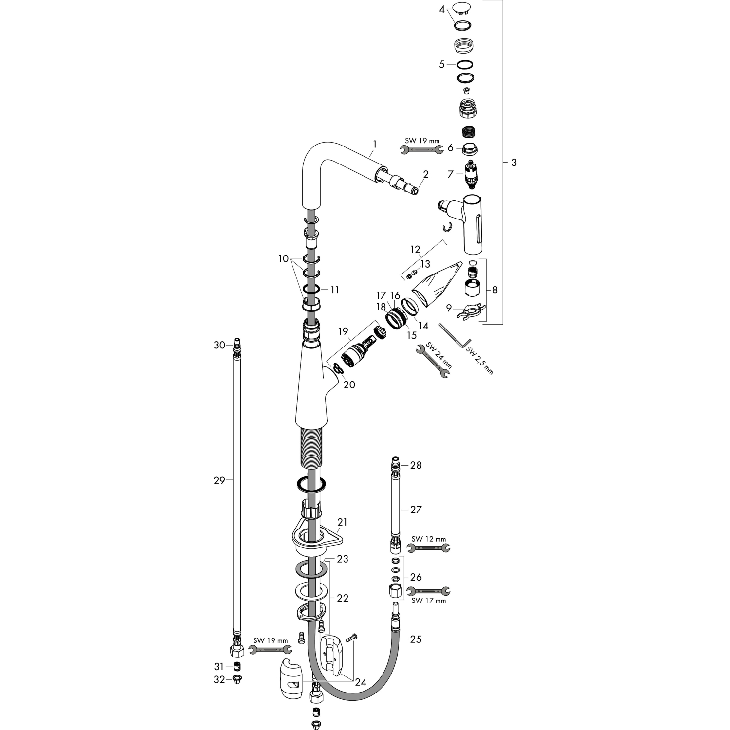 Hansgrohe Spültischmischer 220 Talis Select M51 Ausziehbrause 2jet chrom