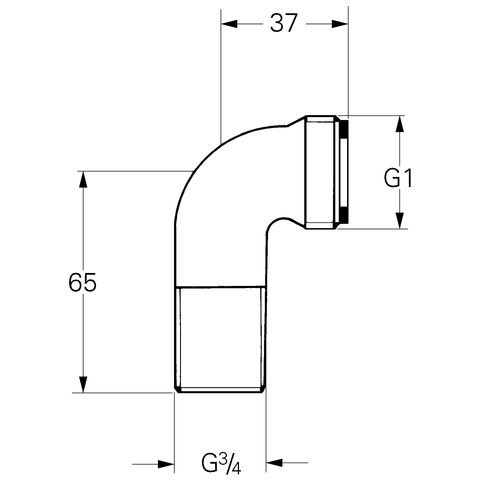 GROHE Anschlusswinkel 12477 3/4"x1" chrom