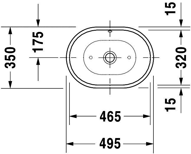 DU ASB Design Classics Foster 495 mm, mit ÜL ohne HLB, weiß