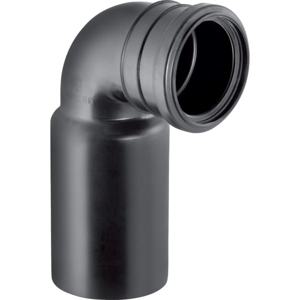 Geberit PE Anschlussbogen 90Gr für Wand-WC d90/90 Geberit PE Anschlussbogen 90Gr für Wand-WC d90/90