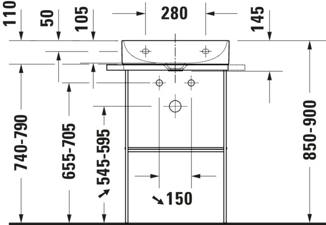 DU Möbel-WT compact DuraSquare 500mm o. ÜL, mit HLB, 1 HL, weiß, WonderGliss