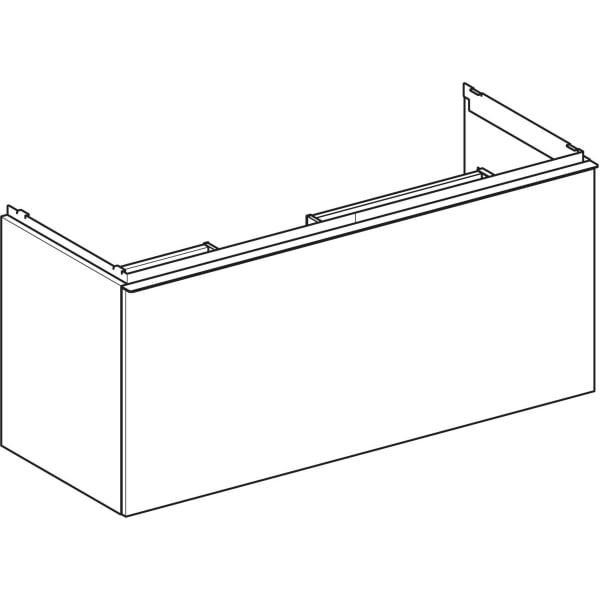 Geberit Acanto US für WT B:120cm, 1 Schubl. 1 i.Schubl., lava matt/Glas lava