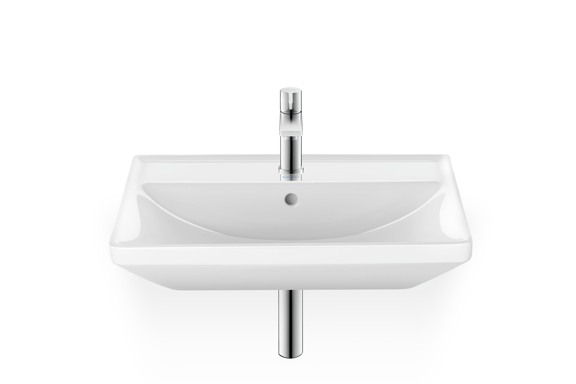 DU Waschtisch D-Neo, 550mm, weiß mit ÜL, mit HLB, 1 HL