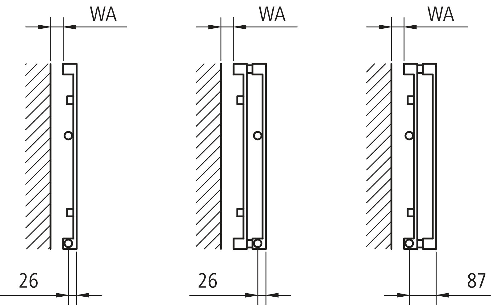 Kermi Heizwand HVN Typ10 BH1800x43x210mm QN359, RAL9016, 6 bar, ANB12