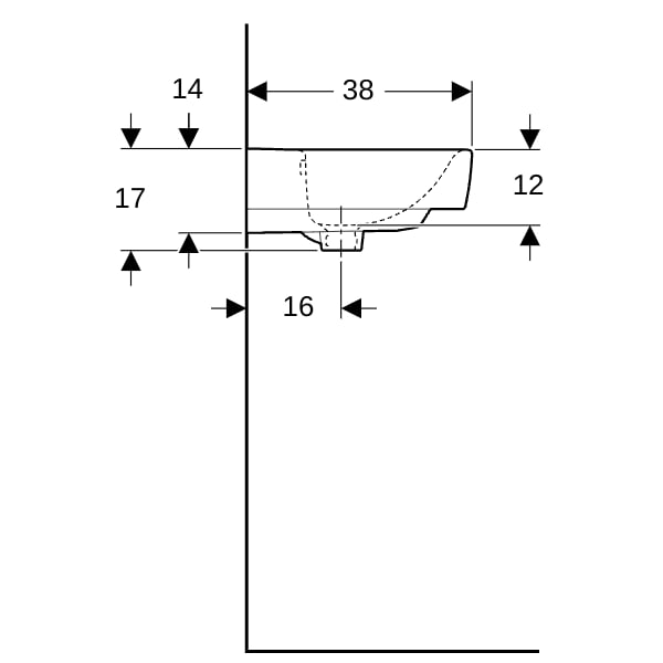 Geberit Renova Plan Handwaschbecken, 50x38cm o. Hl., m. Ül., weiß, KeraTect