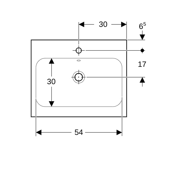Geberit iCon Light Aufsatzwaschtisch 60x48cm mit Hahnloch, mit Ül., weiß, KeraTect