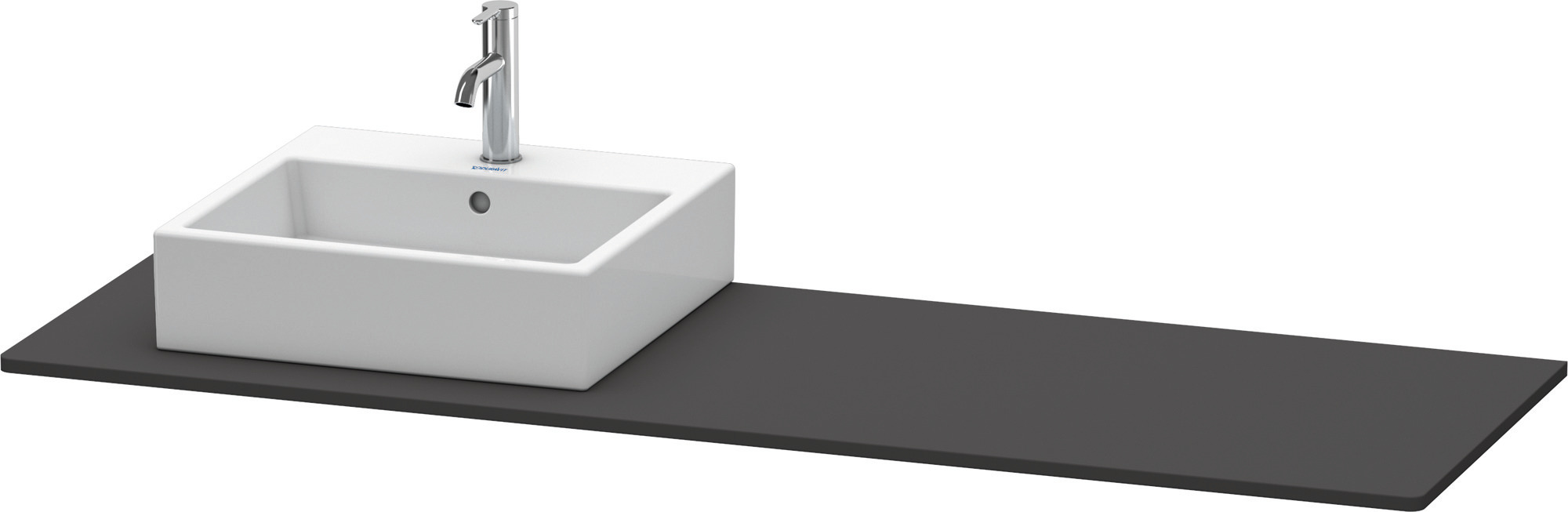Duravit Konsole XSquare m. Ausschnitt links 16x1600x550mm, Graphit Supermatt
