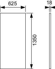 TECEprofil Paneelplatte Gips-KT 1350 x 625 x 18 mm Feuchtraum