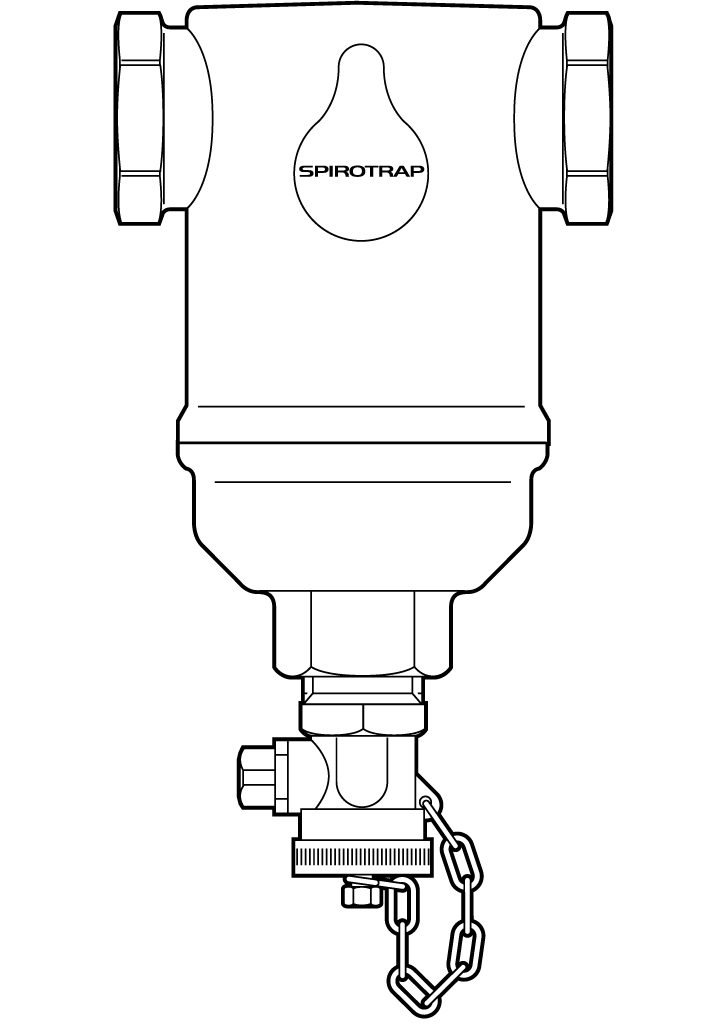 Spirotech Schlammabscheider SpiroTrap 1 1/2" IG, 10 bar, 110 Grad