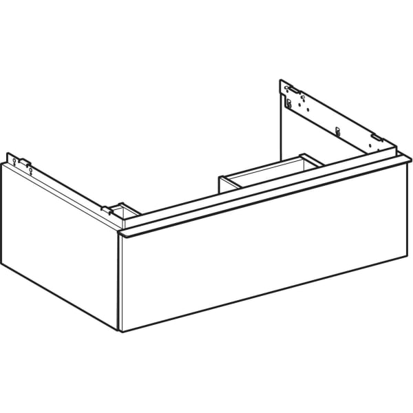 Geberit iCon Unterschrank für WT, 1 Schubl. 74x24,7x47,6cm, weiß hgl/Gr. chrom