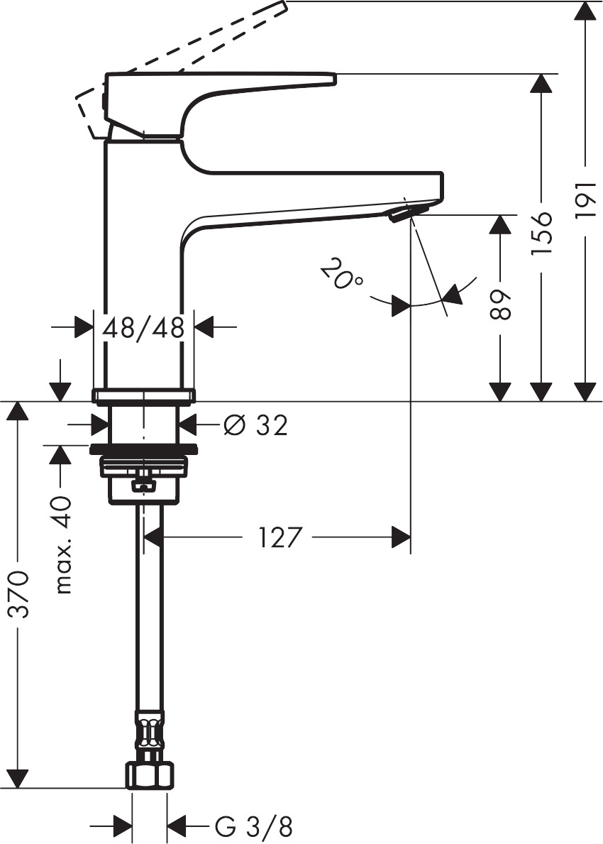 Hansgrohe Standventil 100 Metropol chrom 