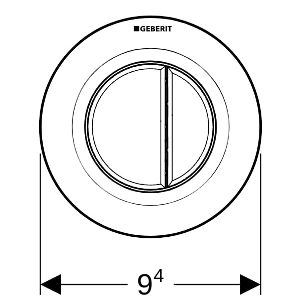 Geberit Typ 01 Fernbetätigung, rund, pmeum. 2-M-Sp., UP-Drücker, vorragend, weiß