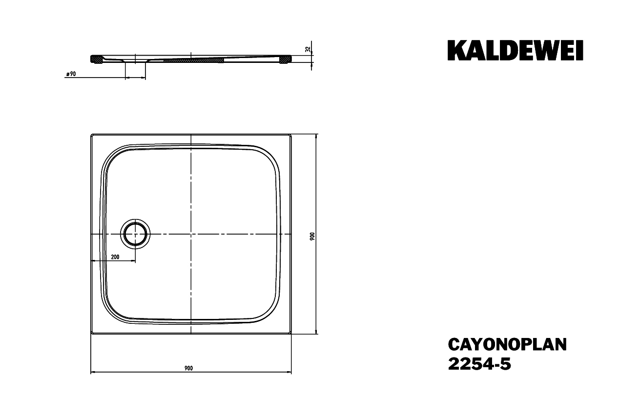 KA DW CAYONOPLAN Mod.2254-5,900x900mm, alpwe,VAS,Wt extrafl.