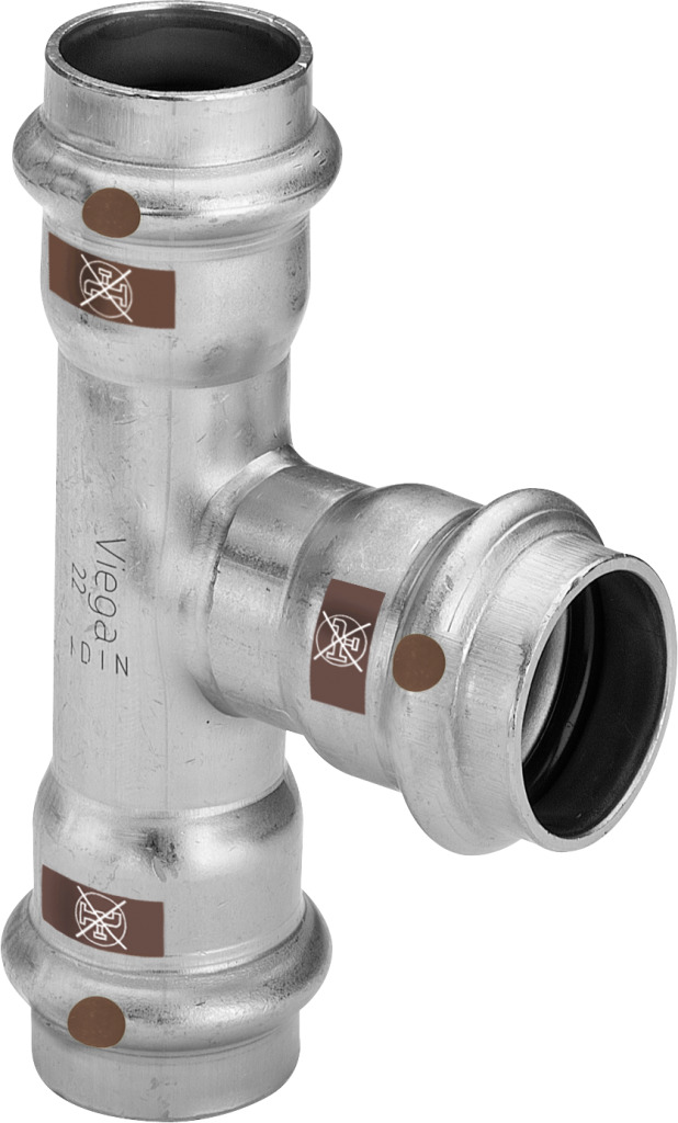 Viega T-Stück mit SC Temponox 1718 in 54x18x54mm Stahl nichtrostend Viega T-Stück mit SC Temponox 1718 in 54x18x54mm Stahl nichtrostend