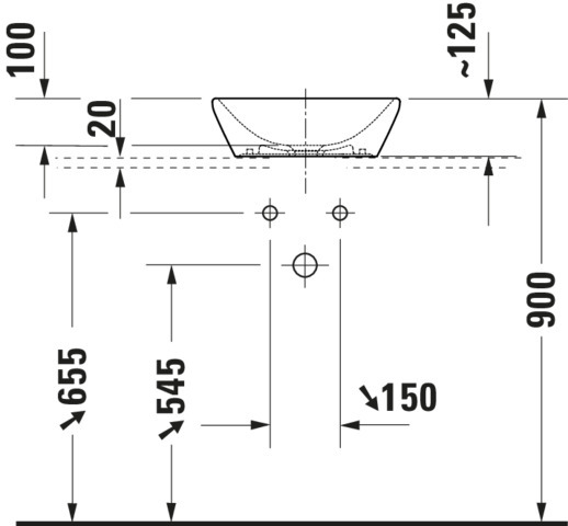 Duravit D-Neo Aufsatzbecken 400x400mm Weiß HG