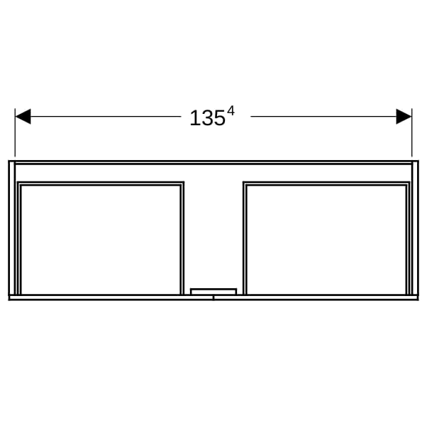 Geberit Xeno2 Unterschrank f. WT aus VARICOR mit zwei Hl., 139,5x35x47,3cm, weiß