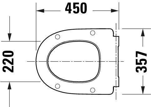 Duravit Univ.WC-Sitz D-shaped Tief 457mm Ülap Absenkaut. abnehmb. Scharn. Edelst. We