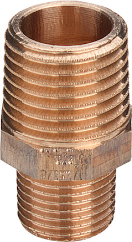 Viega Reduziernippel 3245 mit Mehrkant in R2 1/2 x R2 Rotguss