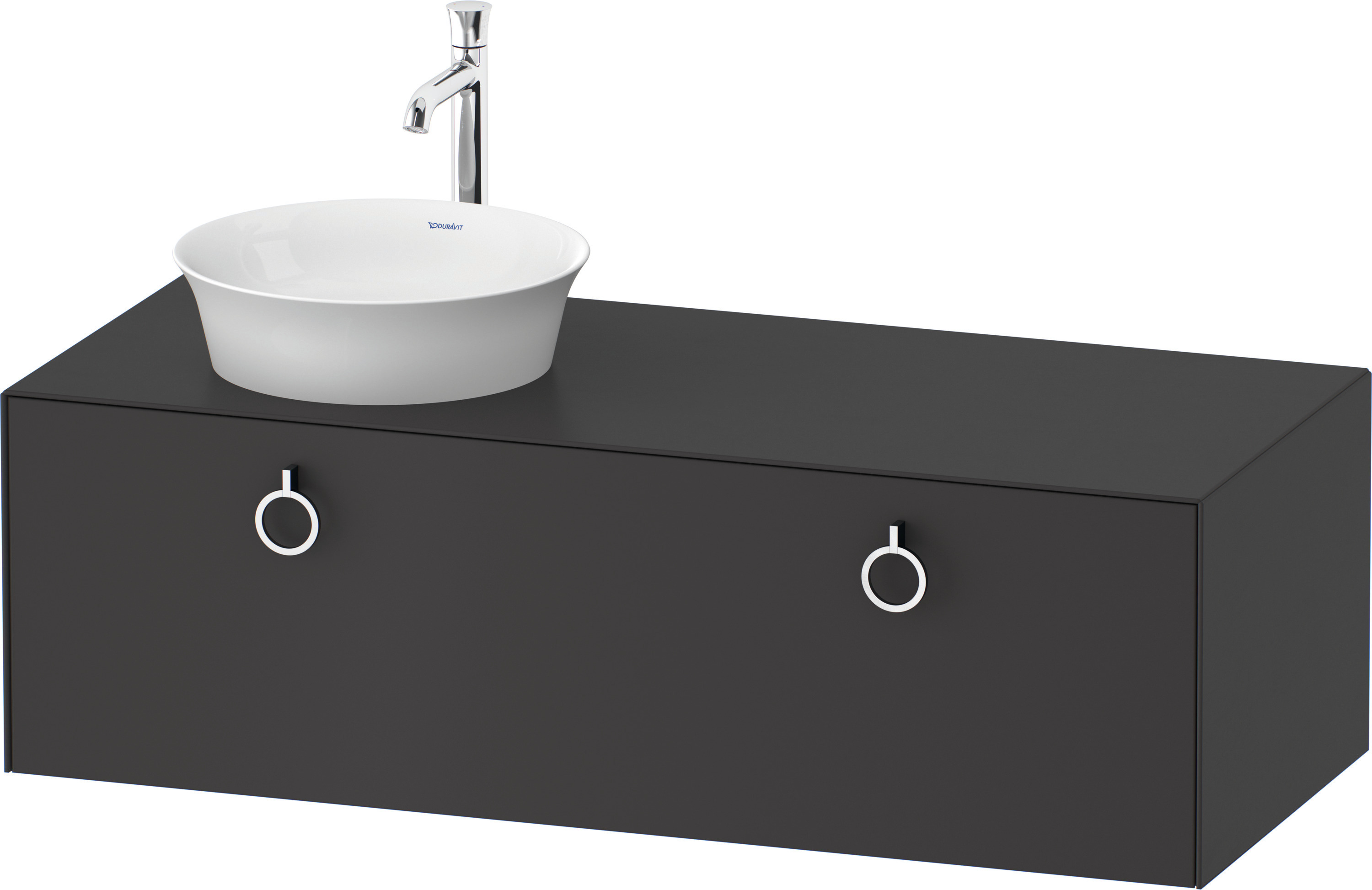 Duravit WTU wandh.White Tulip,1 Aus.,m.Griff Aus.l,408x1300x550,Graphit Seidenmatt
