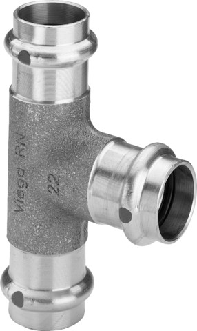 Viega T-Stück mit SC Sanpress 2218 in 22x18x22mm Siliziumbronze