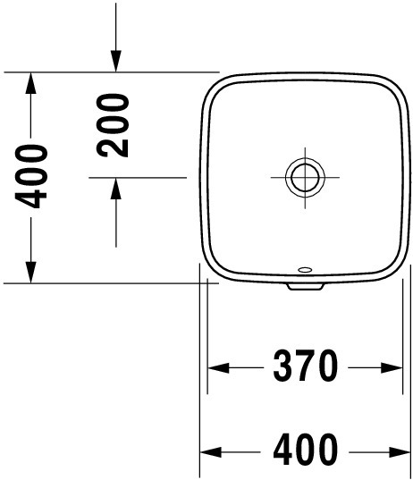 DU Einbauwaschtisch DuraStyle 370 mm EB v.unten, m.ÜL, o.HLB, weiß WG