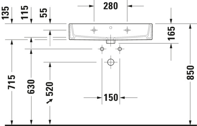 DU Waschtisch Vero Air 700mm o. ÜL, m. HLB, o. HL, weiß, WG