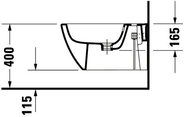 DU Wand-Bidet 540mm Happy D.2,Anthrazit/ Anthrazit Matt, m. ÜL, HLB, 1 HL