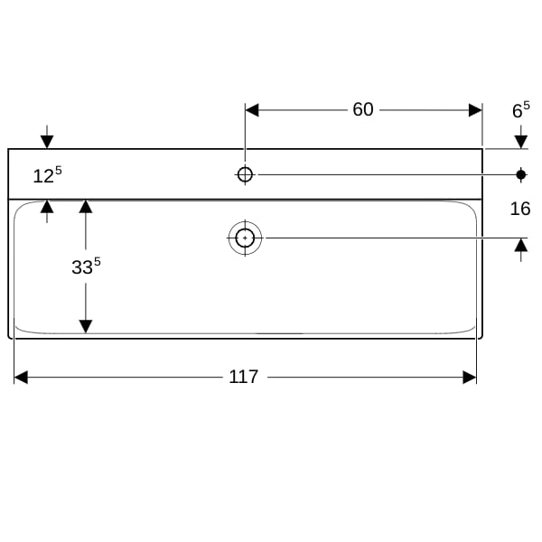 Geberit Xeno2 Waschtisch, 120x48cm m. Hl., o. Ül., weiß, KeraTect