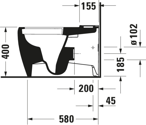 Duravit Qatego Stand-WC TS f. Kombination Rimless,Abg. Vario, Weiß HG, HG