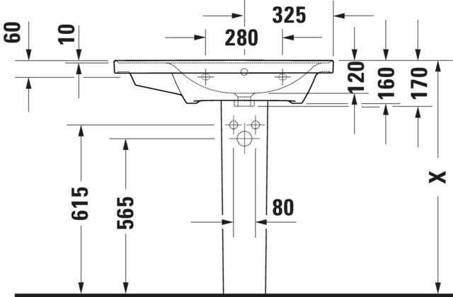 DU WT/MWT D-Neo, 800mm, weiß m.ÜL, HLB, 1 HL, Becken rechts