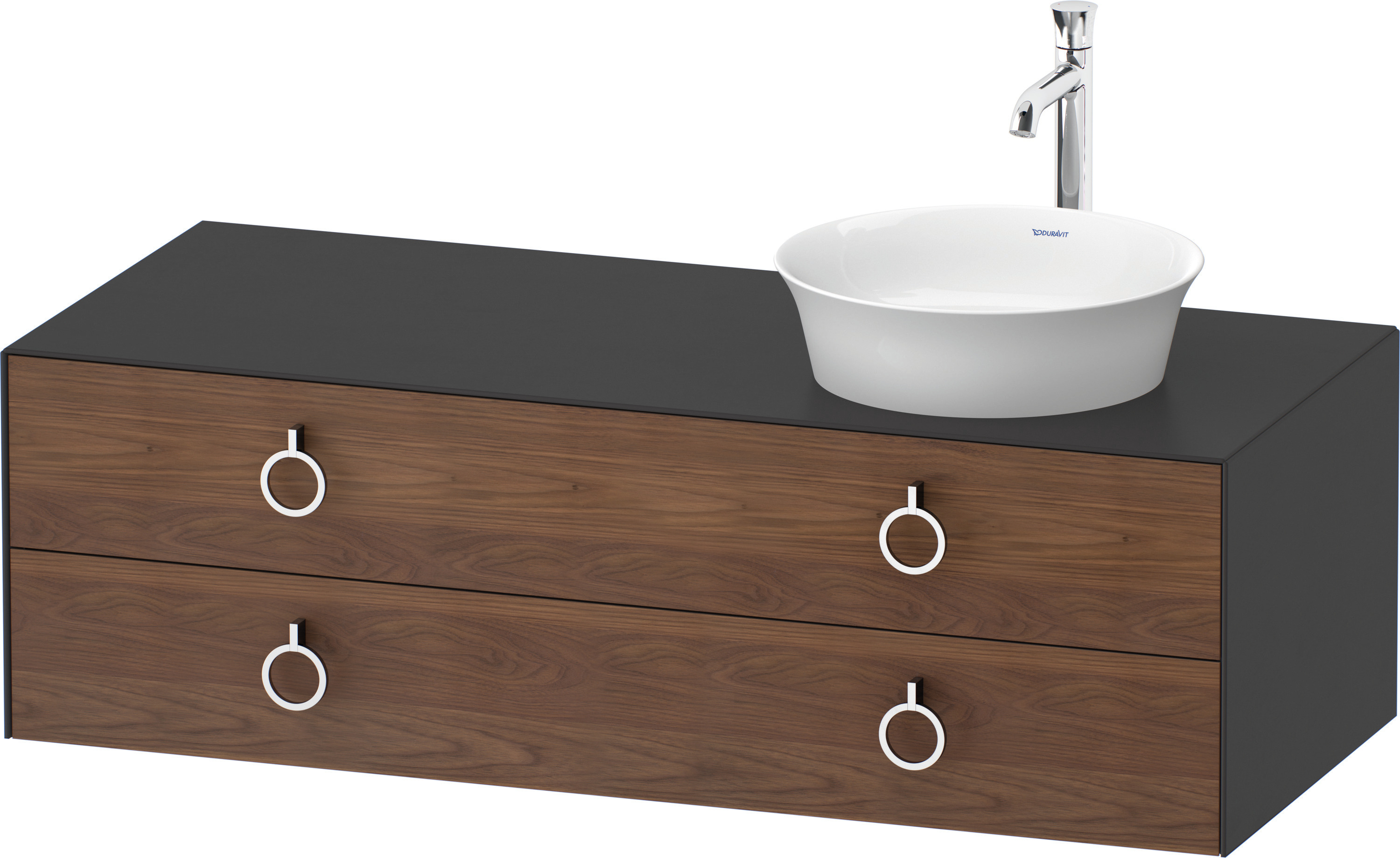 Duravit WTU wandh.White Tulip,2Schk.,m.Griff Aus.r,408x1300x550,A.Nussb.M./Graph.Sdm
