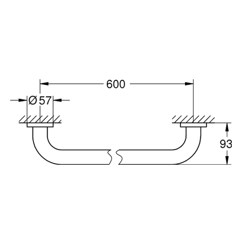 GROHE Wannengriff Essentials 40794_1 600mm Metall supersteel