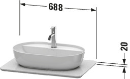 Duravit Quarzsteinkonsole Luv 20x688x475mm 1 Ausschnitt,Quarzstein Weiß Struktur