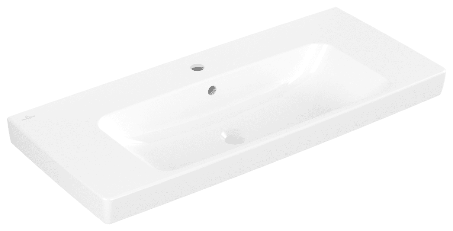 VB Waschbecken Architectura 1000x445mm Rechteck 1HL. mit Überlauf Weiß Alpin