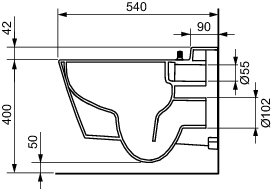 TECEone WC-Keramik mit Duschfunktion, Kaltwasser