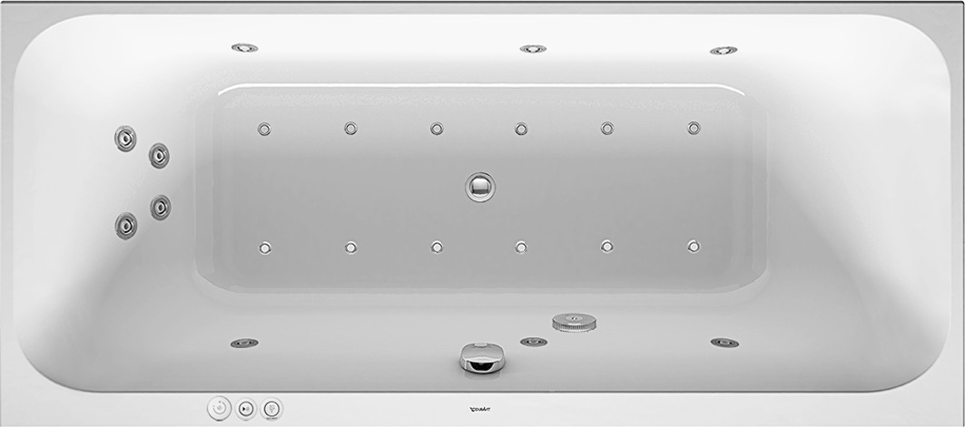 Duravit Happy D.2 Whirlw. 1800x800mm, Einbau Rückenschr.2, Combi P, Weiß