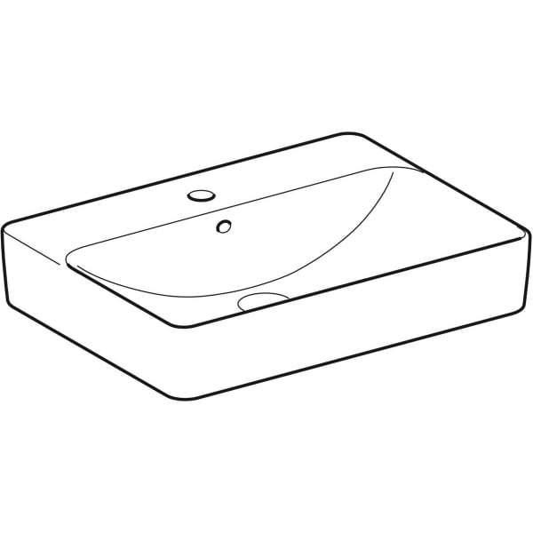 Geberit VariForm Aufsatz-WT, rechteckig mit HLB, 60x45cm, m. Ül., weiß, KeraTect