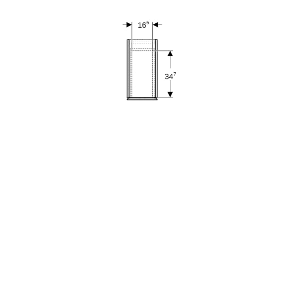 Geberit Hochschrank mit zwei Auszügen 24x180x48cm, lava matt/Glas lava